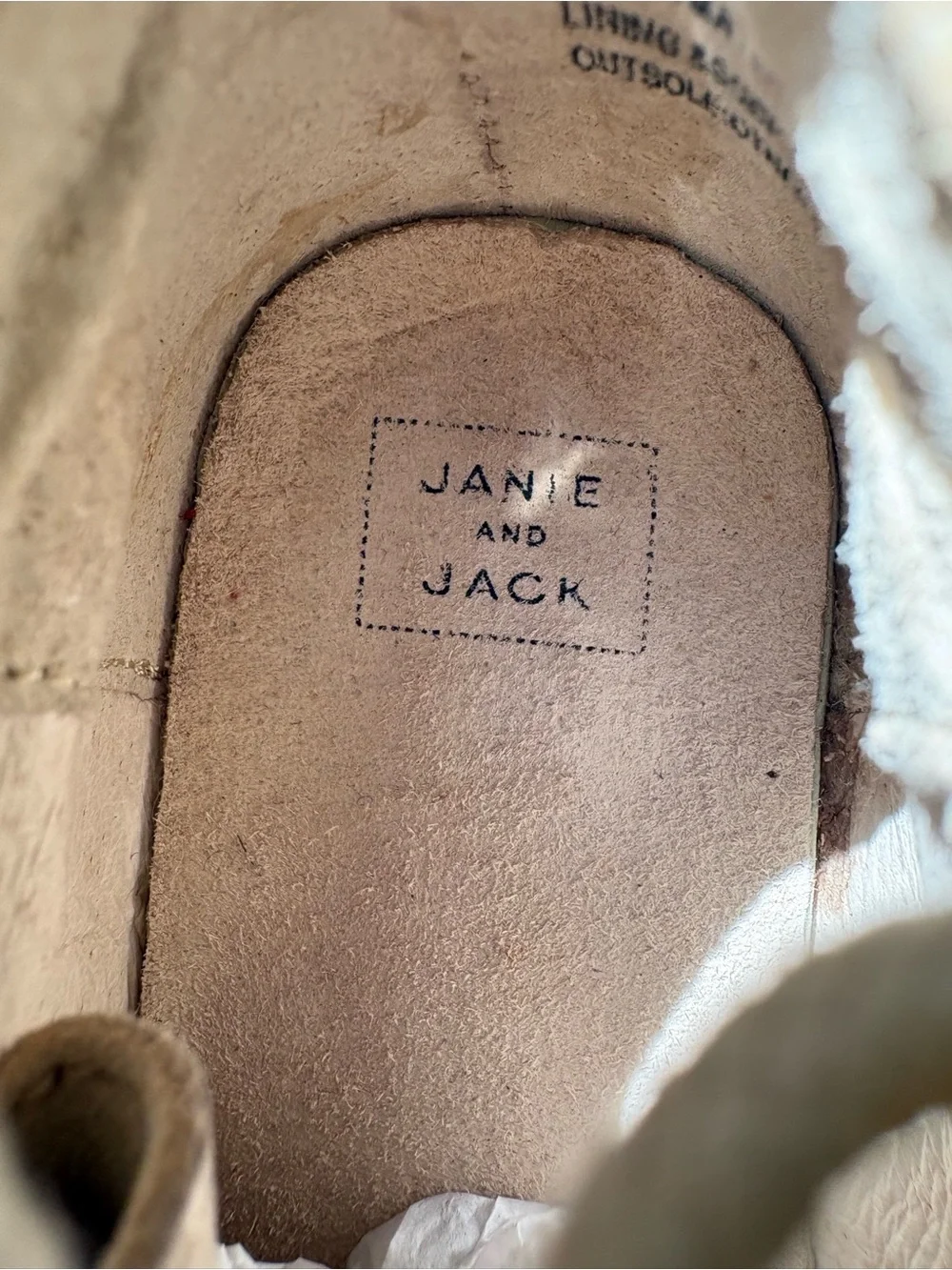 Janie and Jack Tan Suede Moccasin Lace-Up Kids Shoes